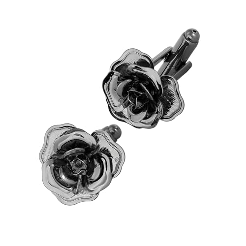 Comfort Fit Copper Cufflinks Gold Plated Rose Pattern Elegant Suitable for Casual Wedding Attire Copper Cufflinks Rose Pattern C