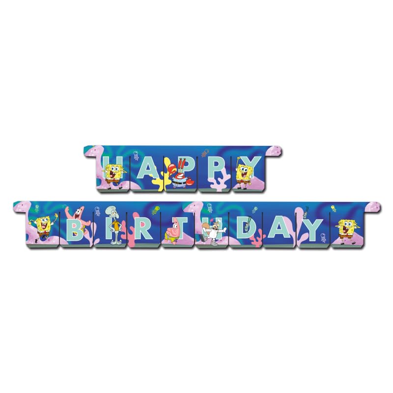 BeenSmile, SpongeBob Squarepants' Birthday Party Garland Decoration for Children – Party Supplies – 1 Piece