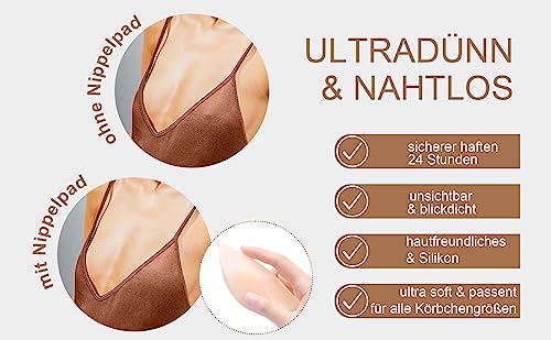 LEBEXY Nippelpads Damen | Nippelcover Selbstklebende Ultra dünn | Nippel Cover Pads | Brustwarzen Abdeckungen Nippelkleber | Nippelabdeckung Ultradünne | Brustwarzenabdeckung, 4 Paar 8cm, Atmungsaktiv