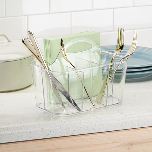 iDesign 4-Section Purpose Storage Caddy Organizer-Set of 2-Clear Handle Tote by InterDesign - Used condition - Image 6