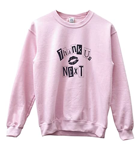 Era of Artists LLC Thank U Next Unisex Crewneck Sweatshirt (US Alpha X-Large Regular Regular Light Pink)