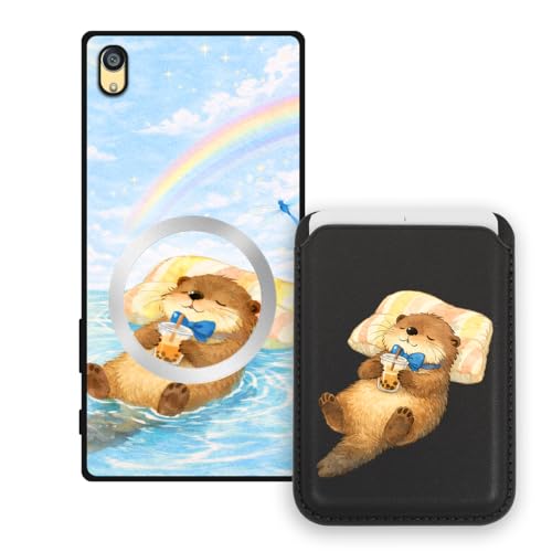 Sunrive Funda Cartera para SonyXperiaZ5Premium con Tarjetero Magnético Desmontable, Estuche Porta Tarjetas con Soporte para Video, Funda Protectora Antigolpes con Cartera y Tarjetass – Castor