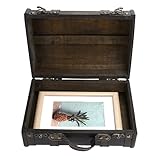 24x17.3x11.9cm/9.4x6.8x4.7inch Wooden Retro Suitcase, Antique Decorative Storage Chests Studio Decoration Window Display Photography Props Suitcase