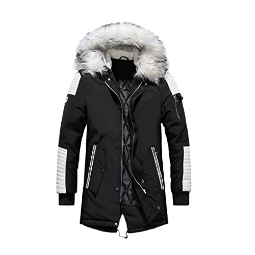 Parka d'hiver homme col en fourrure manteau chaud contre le gel
