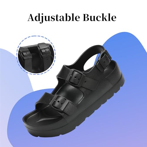 SOSOWHLTE Women's Platform Sandals with Arch Support - 3 Adjustable Straps Summer Beach Sandals, Lightweight & Slip-Resistant4