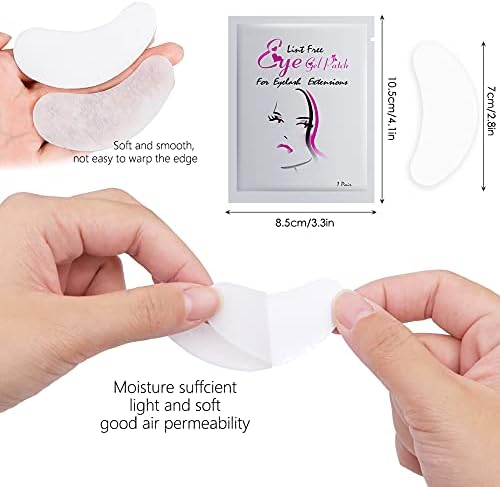 Eye Gel Pads, Lint Free Eyelash Patches, 100 Pairs Under Eye Gel Pads for Pro Salon and Individual Eyelash Extension