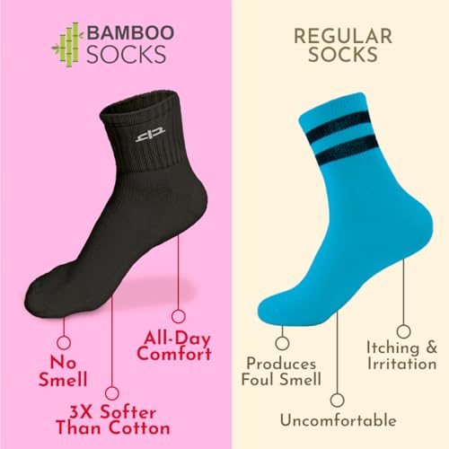 Image of HEELIUM Bamboo Socks for Women | Quarter Length | 3X Softer than Cotton Socks | Odour-Free & Breathable | Superior Comfort & Cushioned Base