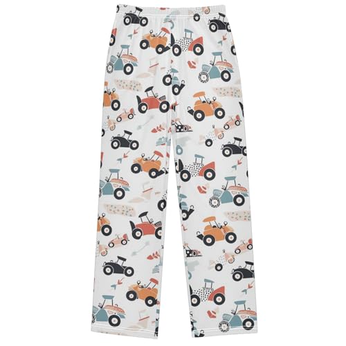 Boy's Pants Cartoon Color Car Jogger Pants Elastic Waist Long Bottoms Trousers with Pockets 6-14 Years