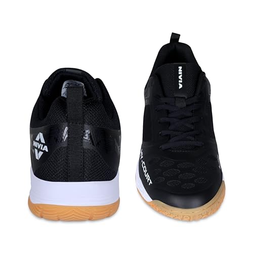 Image of NIVIA HY-Court 2.1 Badminton Shoes for Men | Ultimate Footwear for Court Mastery | Padel Shoes | Pickleball Shoes | Non-Marking Court Shoes | Unleash Your Full Court Potential | (Navy Blue /Red /Yellow /Black)