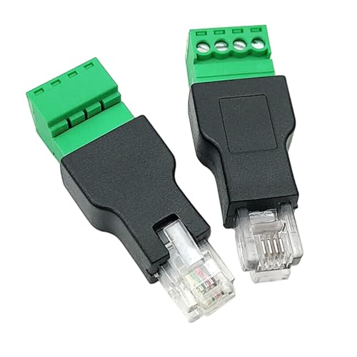 10 adaptadores RJ11 macho a terminal de tornillo 4 pines miniatura 7
