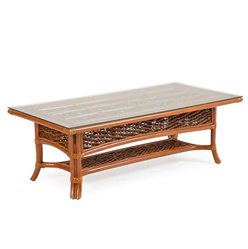American Rattan Coffee Table in Pecan Stain American Rattan Coffee Table in Pecan Stain