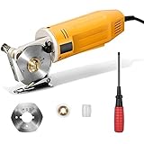 Verbesserte elektrische Stoffschere, Stoffschneidemaschine Mini Tragbare elektrische rotierende Achteck mit rundem Messerdurchmesser 70 mm 220 V zum Schneiden von Stoff, Leder und Tepp