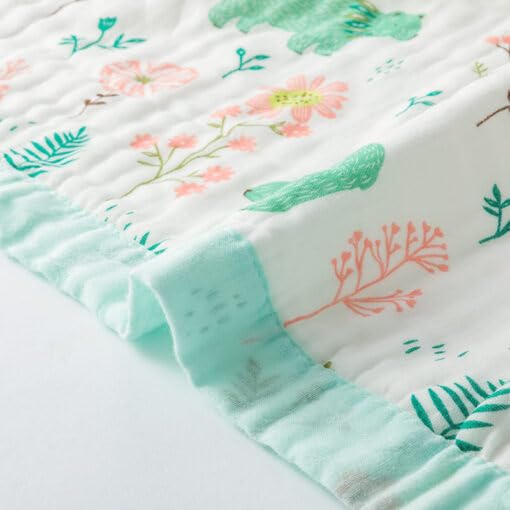 Fabrify 100% Organic Cotton 6 Layer Super Soft Muslin Blanket Baby Blanket Muslin Baby Bath Towel Swaddle Dohar Wrapper 110 * 110 CM, (Pack of 1) (Random Design) 4
