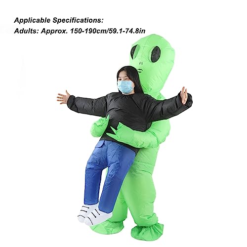 Tuwei Inflatable Alien Costume for Adult and Kids, Waterproof Unisex Alien Inflatable Costume Halloween Costumes, Funny Blow Up Alien Carry People Costume for Party Cosplay (Adult)