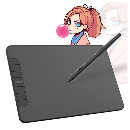 Tableta Grafica, 6 Teclas, Soporte de Chrome Linux OS, VEIKK VK640 Tableta Gráfica Digital para Dibujar 6 x 4 Pulgadas con lápiz sin Batería Tableta Digitalizadora para Android Mac OS Windows