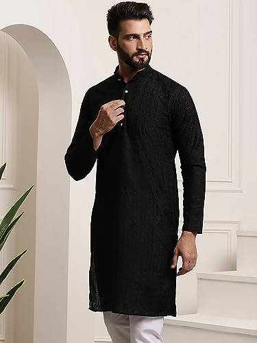 Image of SOJANYA Elegant Pastel Color Embellished Kurta for Men | Minimal Embroidery Festive & Ethnic Wear
