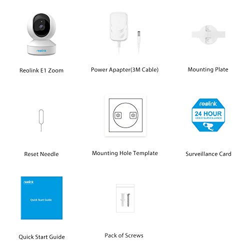 Reolink 5MP Telecamera Wi-Fi Interno con 3X Zoom Ottico&Pan&Tilt, Videocamera Sorveglianza WiFi Dual-Band da 2.4/5 GHz, Audio a 2 Vie e Rilevazione del Movimento per Bambini/Anziani/Animali - E1 Zoom