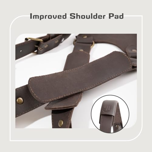 Image of Camera Harness for 2 Cameras,Dual Shoulder Leather Camera Strap,Full Grain Leather Harness for Photographers