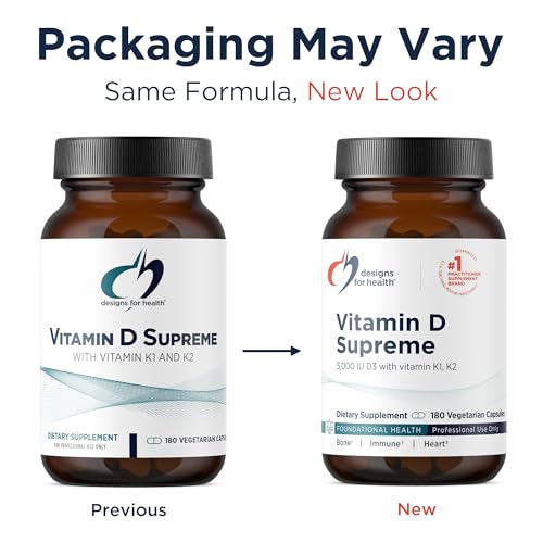 Designs for Health Vitamin D Supreme - Vitamin D 5000 IU with 2000mcg Vitamin K as MK4 for Bone Health, Heart Health, Mood & Immune Support - Vitamin D3 Enhanced with GG Supplement (180 Capsules) - Image 6