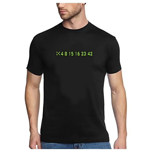 Coola roliga T-shirts LOST 4 8 15 16 23 42 T-TRÖJA ZALEN, svart, XXL