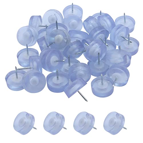 Antrader 1" x 2/5" Anti-Slip Round Shape Nail-on Furniture Rubber Feet Pad