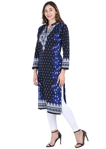 Image of Rosary Women's Winter Woolen Kurti Jacquard Straight Fit Ethnic Wear with 2 Side Pockets