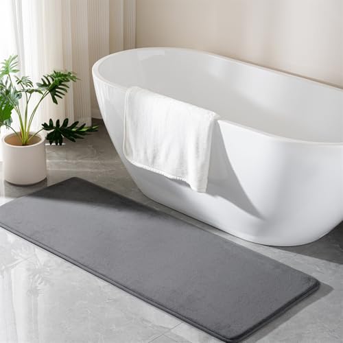 Grey Memory Foam Bath Runner 24