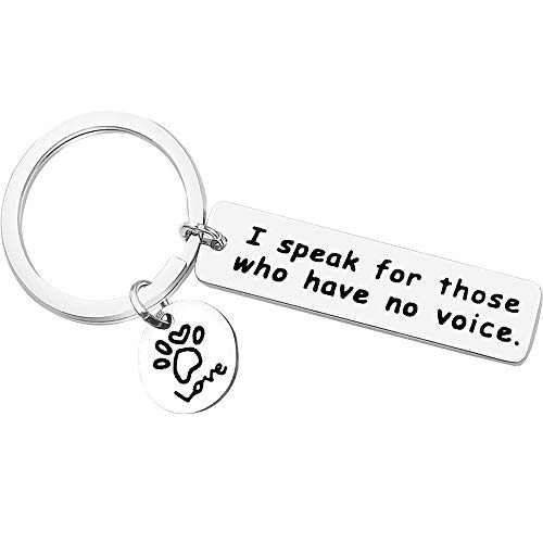 Vet Keychain Gift Veterinarian Graduation Gift I Speak for Those Who Have No Voice Veterinary Medicine Keychain for Veterinary Technician Friend Christmas Birthday Gift Pet Owner Rescue Jewelry