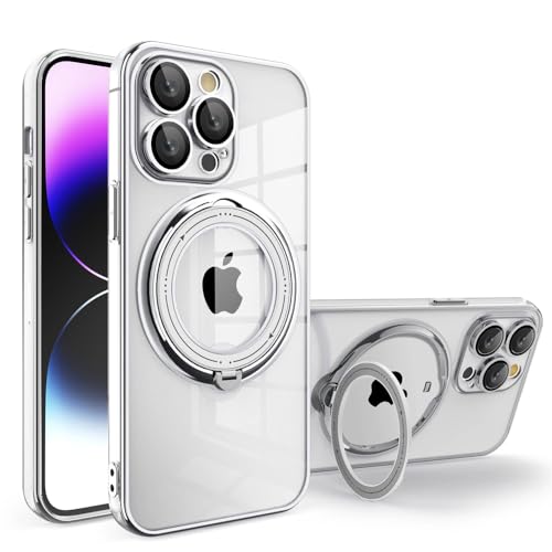 Coque iPhone 15 Plus transparente anti-jaunissement avec support magnétique