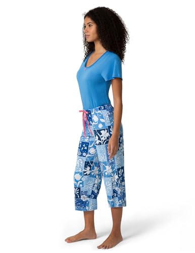 Image of HUE Women's Spring Pajama Separates Soft Whimsical Print Pjs with Flowers, Animals, Garden Themed Pjs, Cocktails