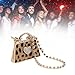 Juqrelith Print Bag Keychain, Zinc Alloy, Rhinestone Decoration, 5.3 x 3.4 x 3.2cm - Fashionable Accessory, Durable Pendant, Ideal for Keys and Bags
