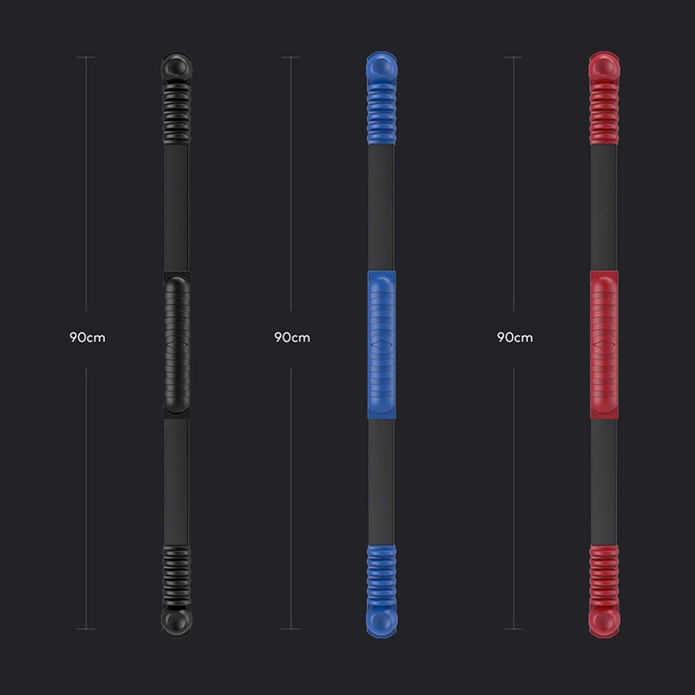 Bastón oscilante con vibración de alta frecuencia para fortalecer los músculos, barra flexible negra de 90 cm, para ejercicio de fitness