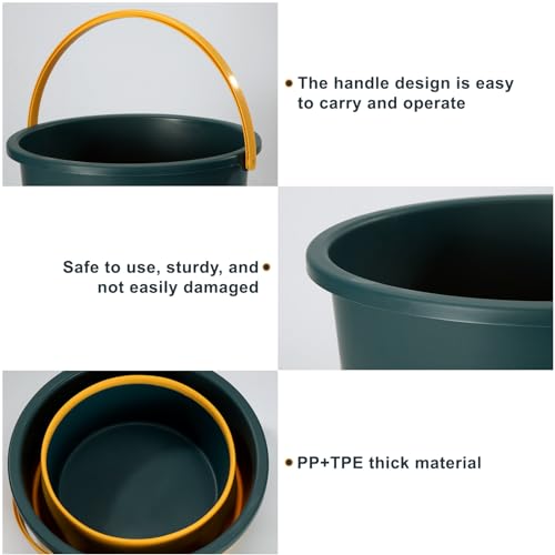 Seau de camping pliable 16.8L idéal pour pêche et ménage bleu - 6