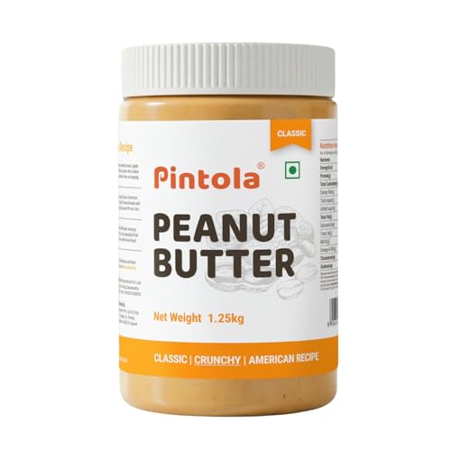 Image of Pintola Original Classic Peanut Butter Crunchy 1.25kg - with High Protein 26g & 7.2g Fiber, Premium Roasted Nuts, Gluten Free, Zero Trans Fat, with MUFA Good Fats, Vit E & B3, Dairy Free