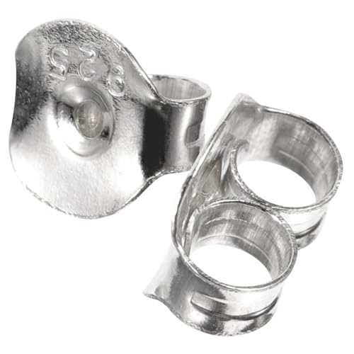 FRCOLOR 1 Par Tapones Pendientes Parte trasera de aretes accesorios pequeño espalda de aretes orejeras espalda respaldos de aretes seguros tapón de pendiente plata Silver