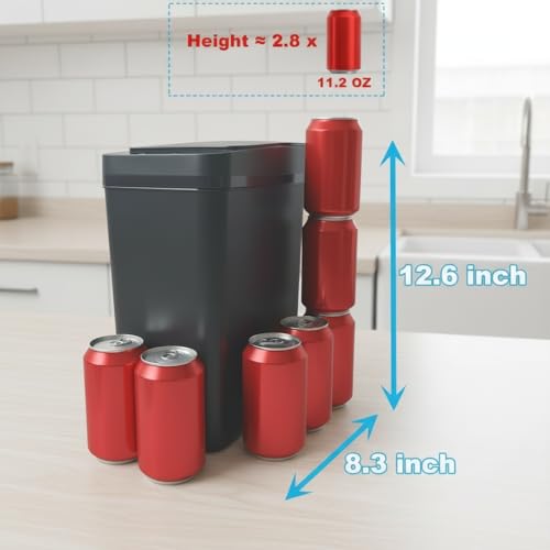 Image of Touchless Bathroom Trash Can - 2.5 Gallon Smart Trash Can Sensor Motion