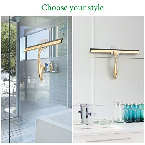 Image of Stainless Steel Squeegee for Shower Doors, All-Purpose Shower Squeegee for Bathroom, Window and Car Glass, 14 Inches