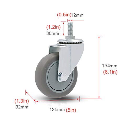 Roulettes filetées M12 pivotantes à 360° pour optimiser votre espace - 4