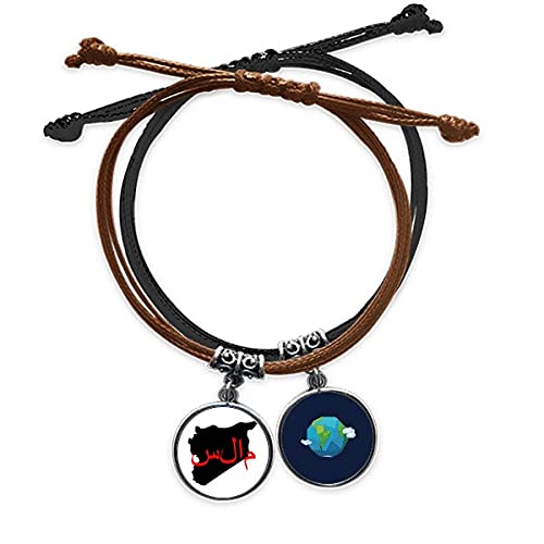 Pulsera de lengua siríaca grabada con cita de esperanza en cuero tierra artesanal