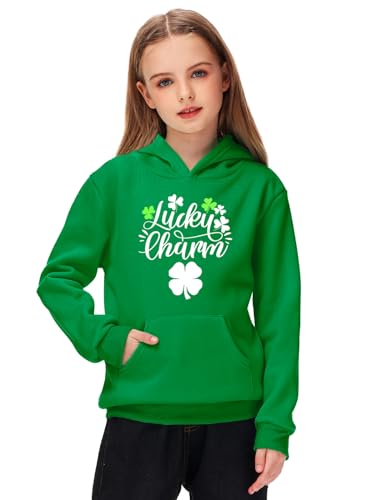 Remimi Kids St Patricks Hooded Sweatshirts Boys Green Party Dublin Scottish Pullover Hoodies 5-6 Years4