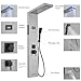 BATHLAVISH Shower Panel Tower System 5 in 1 Stainless Steel Rainfall Shower Panels with 5-Functions, 4 Enlarged Body Massage Jets, Handheld Head, Wall Mounted Brushed Nickel