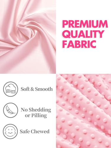 Image of Baby Security Blanket, Soft Baby Lovey Toy Blanket for Girls, Snuggle Toy Lovie Newborn Gift, Stuffed Animals Pink Bunny 16 Inch