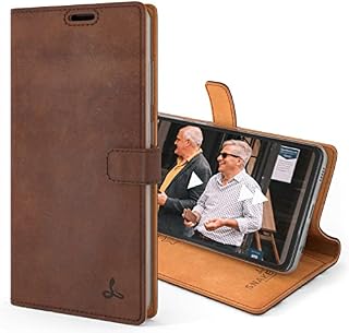 Snakehive Vintage Wallet for Samsung Galaxy A52/ A52S || Real Leather Wallet Phone Case || Genuine Leather with Viewing Stand & 3 Card Holder || Flip Folio Cover with Card Slot (Navy)