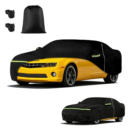 Image of Car Cover for Chevy Camaro 2010-2025, Custom Fit Waterproof All Weather Full Car Cover, Windproof Outdoor Cover with Driver-Side Zipper Door