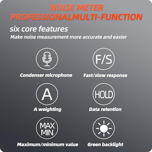 decibel meterportable db meter noise decibel reader sound level meter for monitor noise range 30-130db maxmin data hold with backlight screen use for home courtyard public place