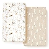 GRSSDER Ultra Soft Jersey Knit Crib Sheets 2 Pack, Stretchy Crib Mattress Sheet with Deep Pocket, Universal Fit Most Crib Pads Safe and Snug, Breathable Fitted Sheets for Baby, Duck