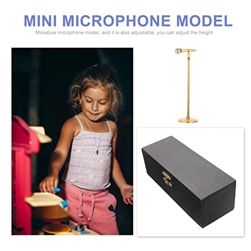 Toddmomy Modelo de Microfone de Microfone de Boneca Com Caixa de Armazenamento Miniature Miniature M