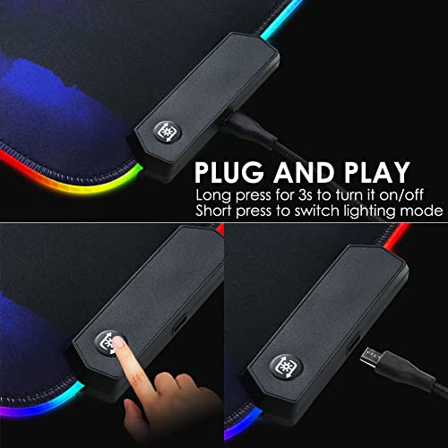 Rgb Gaming Mouse Pad Led Mouse Mat Animated Mousepad Large Mice Pads With Waterproof Surface And Anti-Slip Base -10 Colors Modes With Xl Size-31.5X11.8X0.16 Inches (8030 Dancer) #TOP4