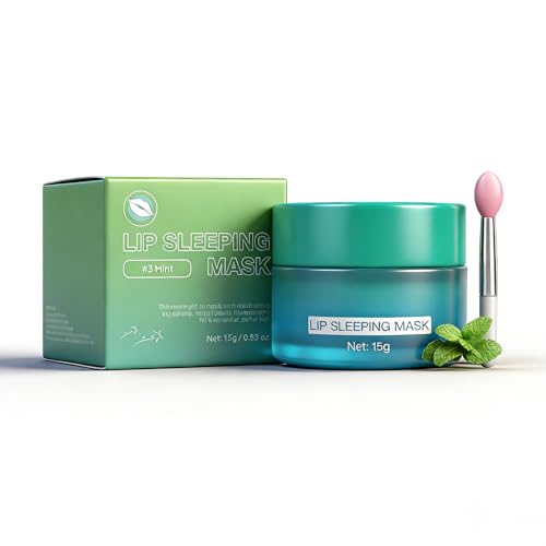 Sleeping lip mask, Hydrating and Moisturizing Dual-Color Sleep Lip Mask, Lip Care Hydration, Nourish and Hydrate Lip Mask With Vitamin C and Fruit extract, Improve Lip Color, Reduce Lip Lines(#3 Mint)