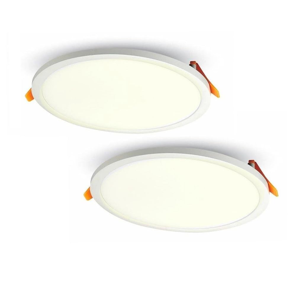 PROZONE 12V DC Ceiling Lights of 10Watts for Solar and Operates from Any 12v Battery and to Operate from 220v Use AC to DC Adaptor, Warm White 3000K Color with 1320 lumens (Pack of 2)